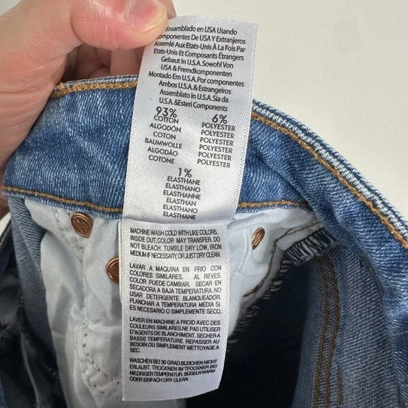 Mother Huffy Flood Jeans Blue Womens Size 27 Crop Flare Stretch Denim USA Made - Picture 8 of 14